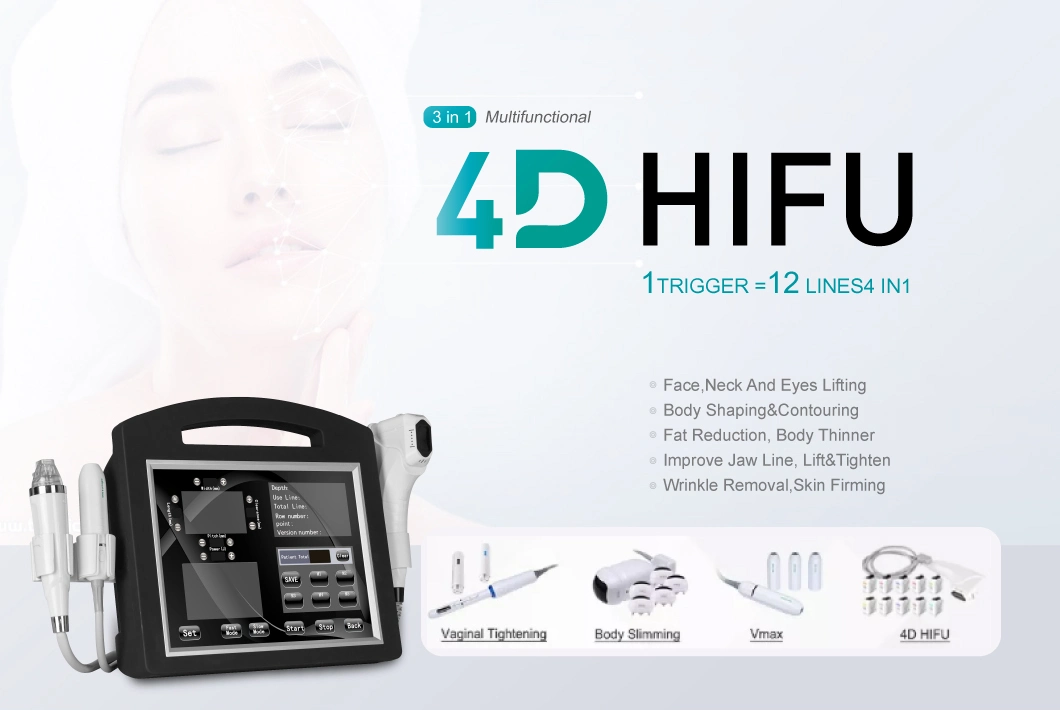 Ultrasonic Cavitation Skin Lifting Hifu 2 in 1 Portable Vaginal Tightening Rejuvenation 4D Hifu Machine